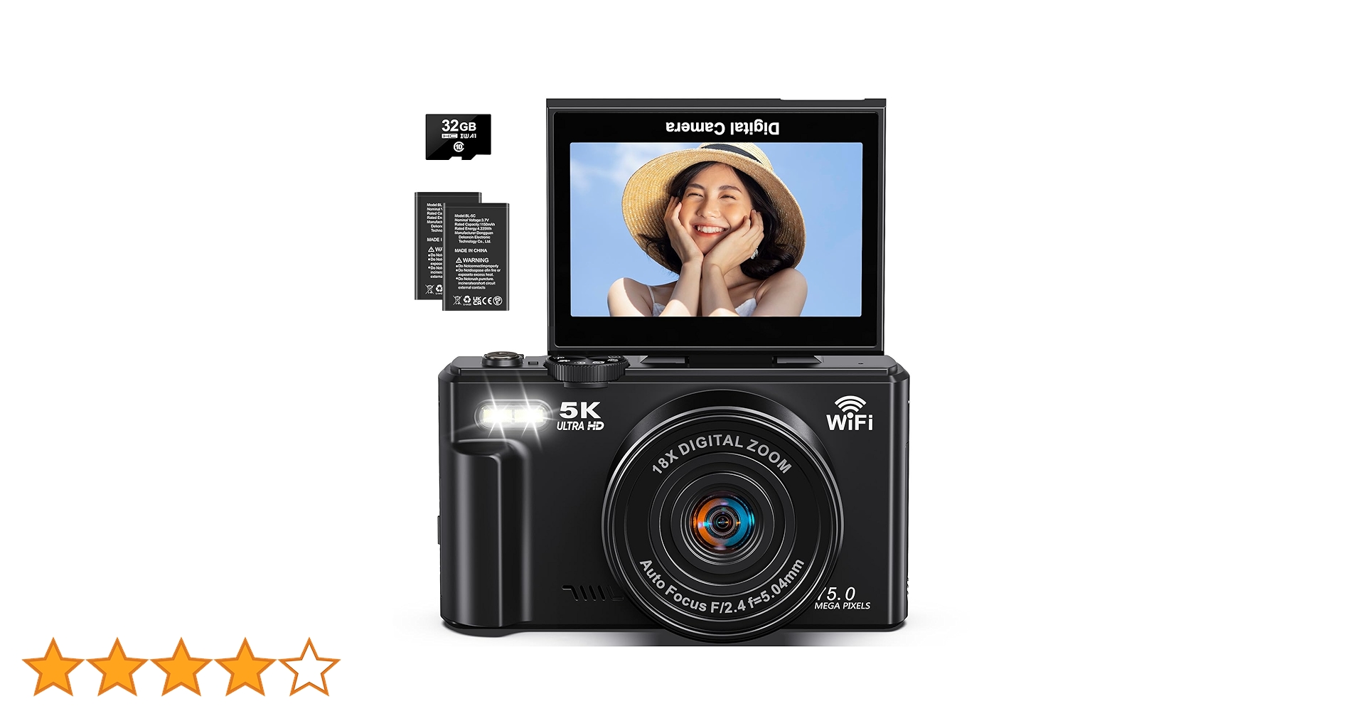 デジタルカメラ 5K録画 コンパクト7500万画素 Wi-Fi機能 180度回転 Amazon | デジタルカメラ 5K録画 デジカメ 7500万画素 Wi-Fi機能